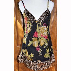 Kimchi Blue Leopard African Safari Print Spaghetti Strap Silky Camisole
